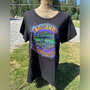 Ladies 1X Harley Davidson Black T Shirt